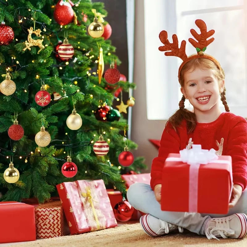 50 piezas de bolas de árbol de Navidad,decoración navideña 2025 para el hogar