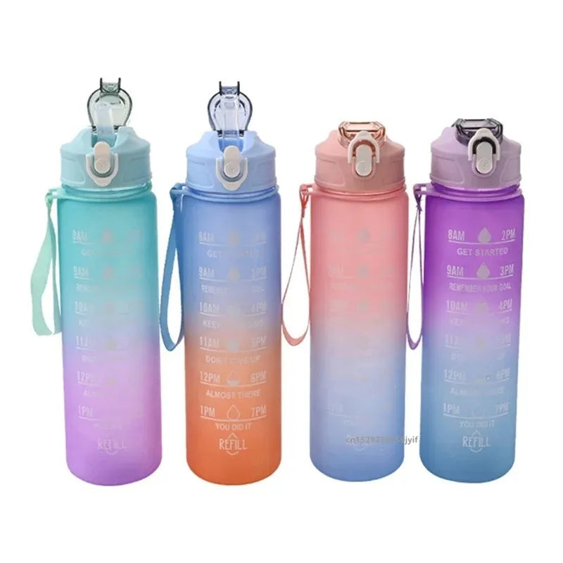 Botella deportiva motivacional para fitness, gimnasio de diferentes colores 800ml