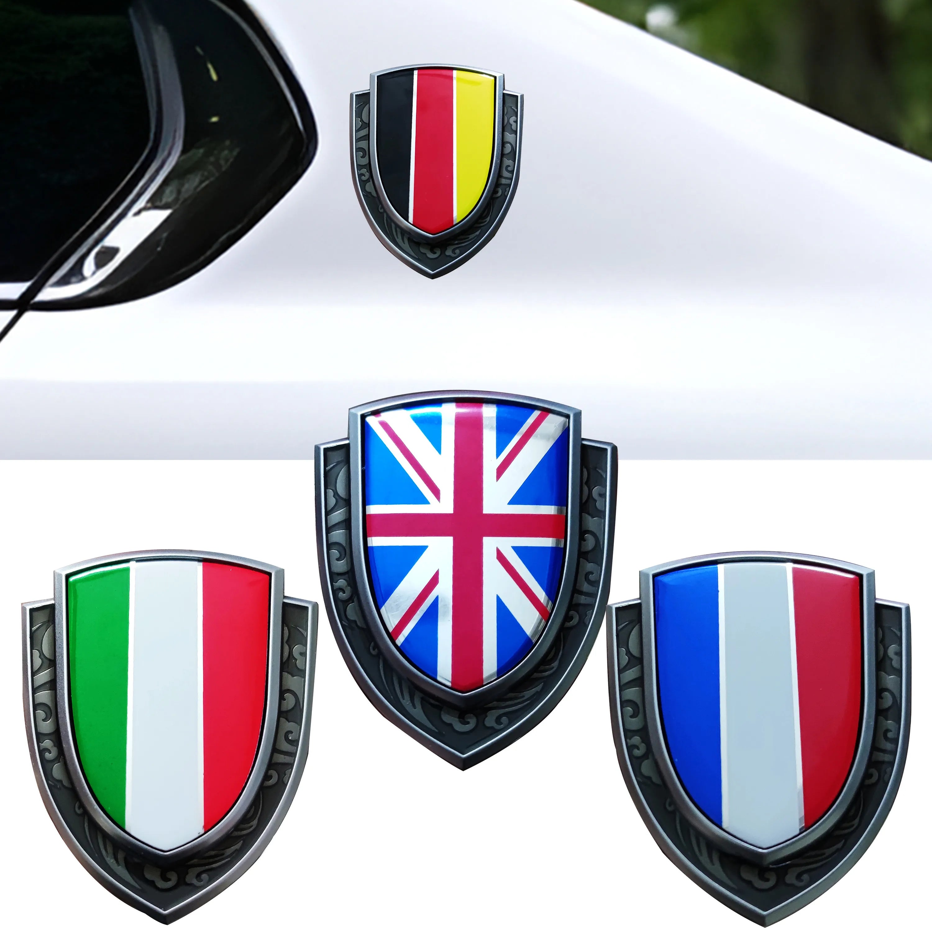 Insignias de coche 3D de metal con banderas para poner en tu coche