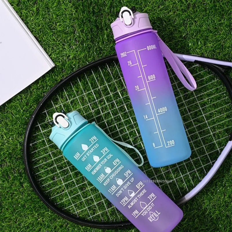 Botella deportiva motivacional para fitness, gimnasio de diferentes colores 800ml