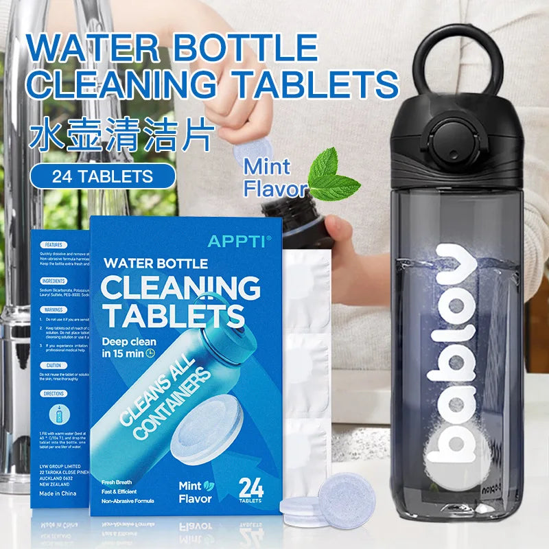 Tabletas Efervescentes para Limpiar Botellas de Agua y Desincrustar Cal  ST