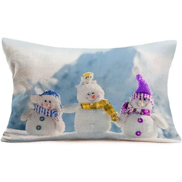 Nueva almohada de estilo navideño con letras simples,diferentes estampados y colores para decoración de hogar o sofá