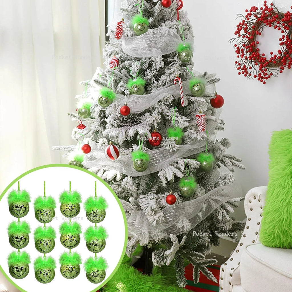 Juego de 12 bolas de Navidad verdes