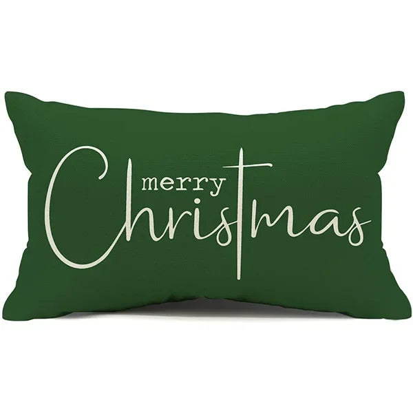 Nueva almohada de estilo navideño con letras simples,diferentes estampados y colores para decoración de hogar o sofá