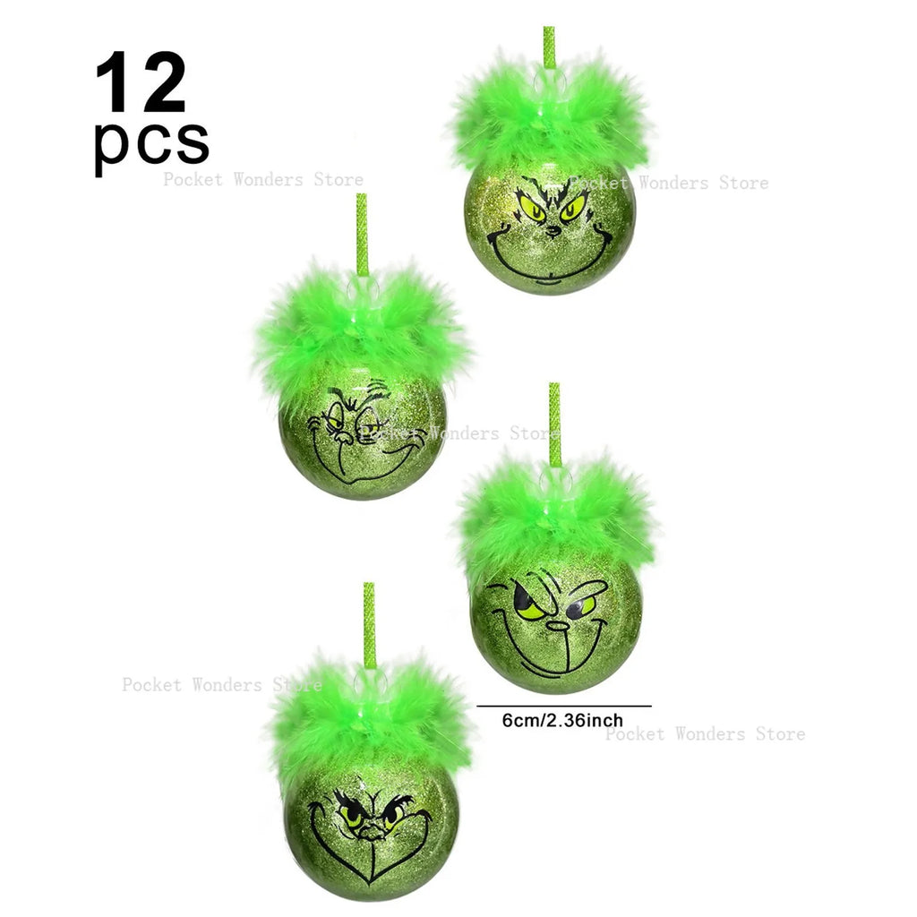 Juego de 12 bolas de Navidad verdes