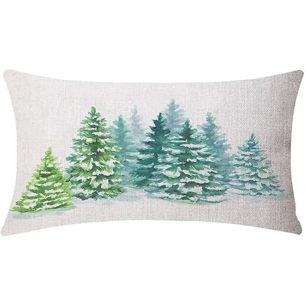 Nueva almohada de estilo navideño con letras simples,diferentes estampados y colores para decoración de hogar o sofá