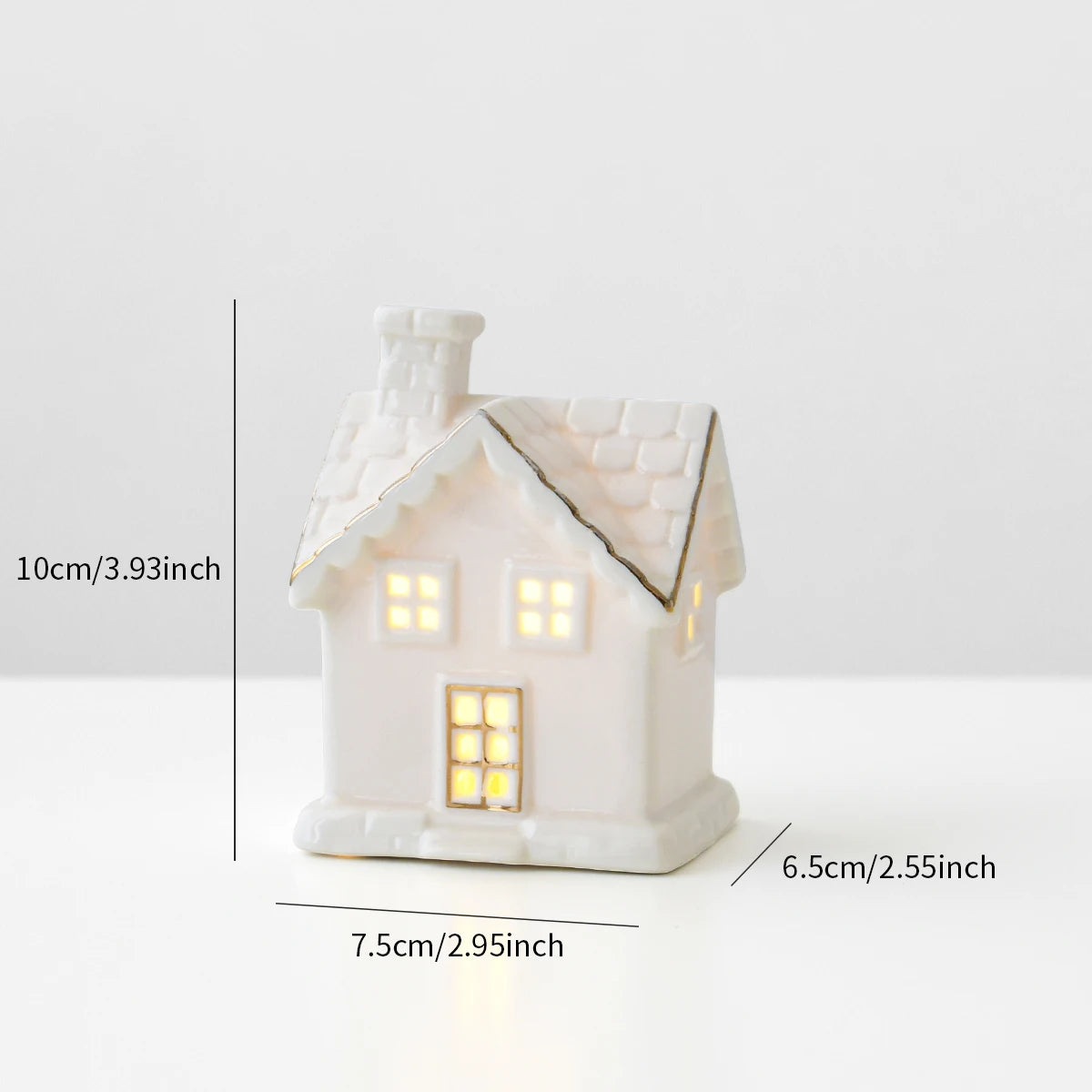 Adorno cerámico de casita de árbol de Navidad 2025