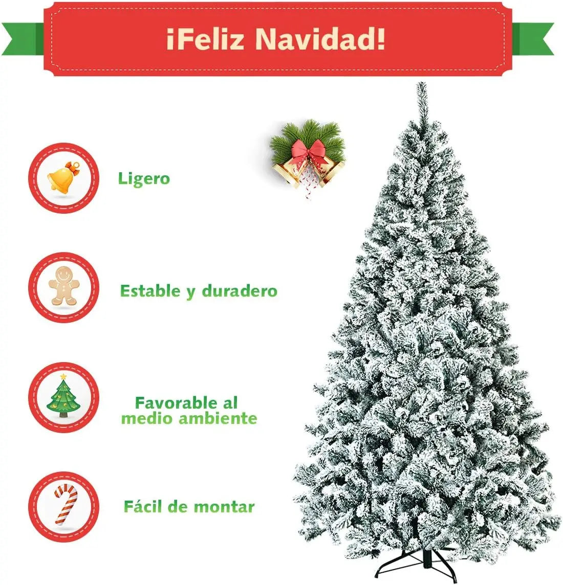 Árbol de navidad nevado