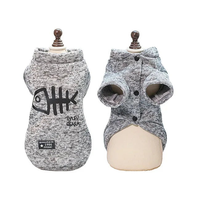 Ropa de gato con diseño de espina de pescado