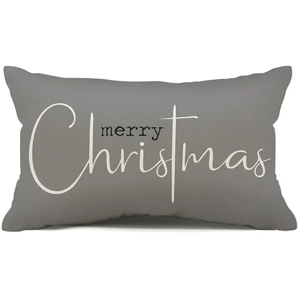 Nueva almohada de estilo navideño con letras simples,diferentes estampados y colores para decoración de hogar o sofá